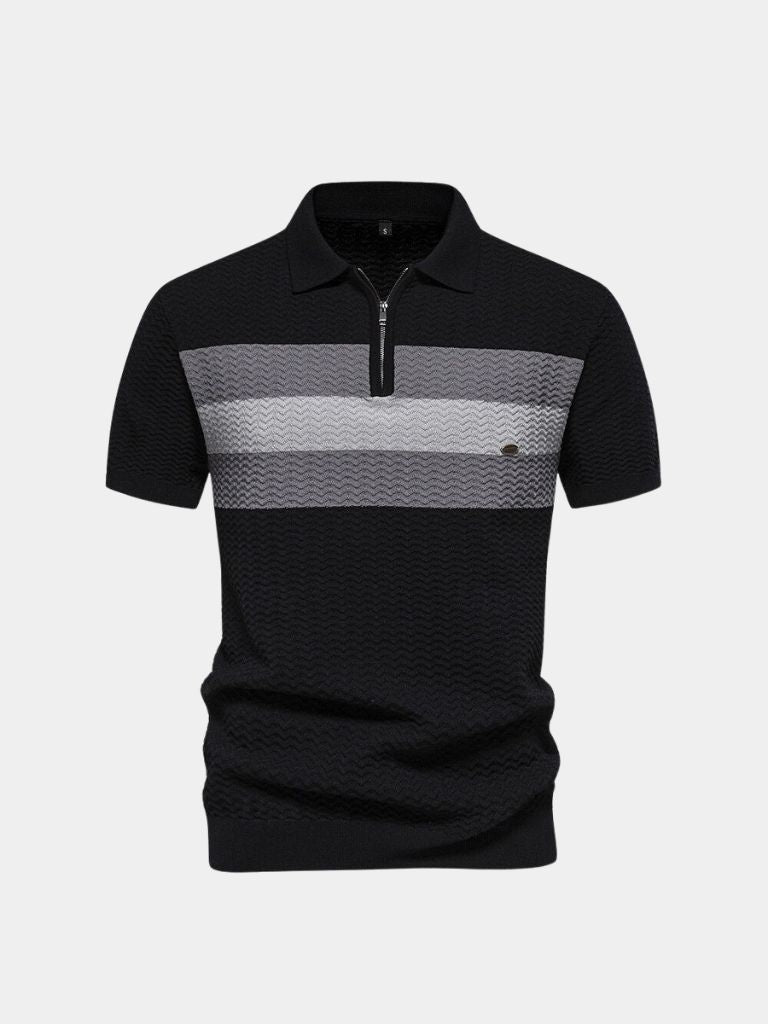 Polo clásico de corte regular con cremallera hasta el pecho – Cross & Crown