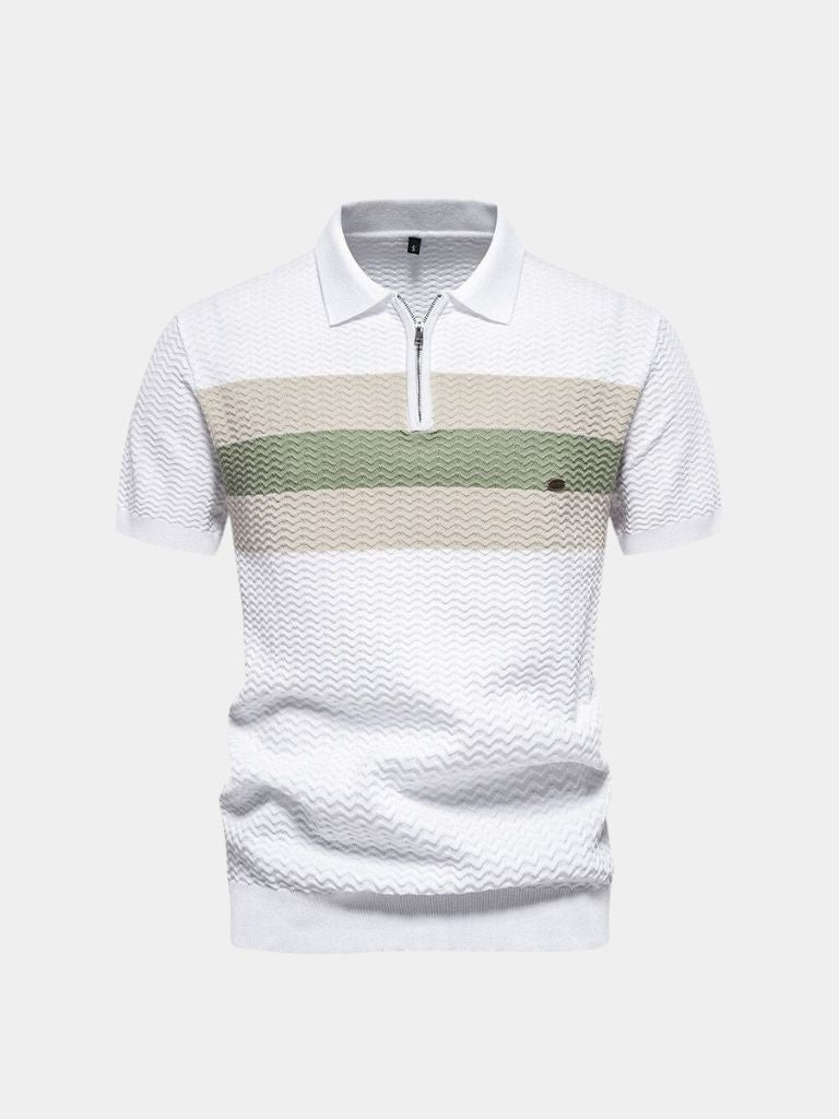 Polo clásico de corte regular con cremallera hasta el pecho – Cross & Crown