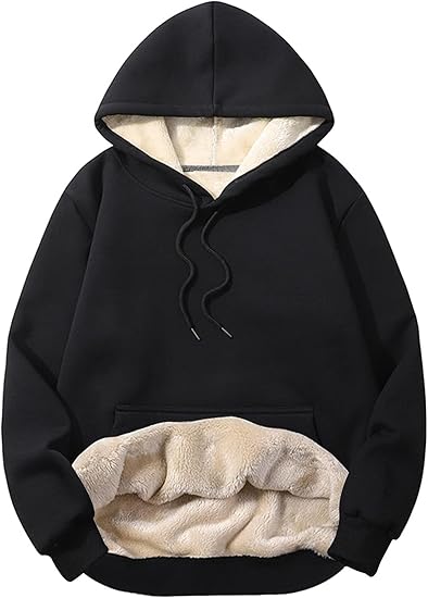 Bellivaro | Herre Sherpa Fleece Hættetrøje | Varm Vinter Pullover med Hætte