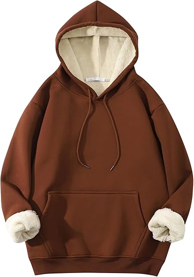 Bellivaro | Herre Sherpa Fleece Hættetrøje | Varm Vinter Pullover med Hætte