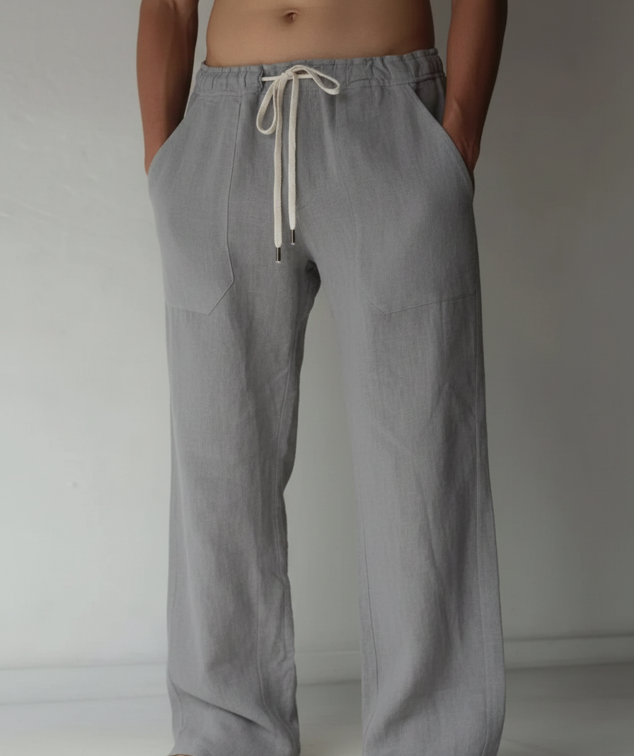 Bellivaro ανδρικό λινό παντελόνι με κορδόνι