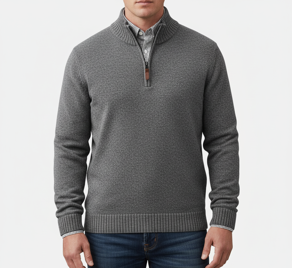 Bellivaro ανδρικό ημίκλειστο πλεκτό πουλόβερ από βαμβάκι