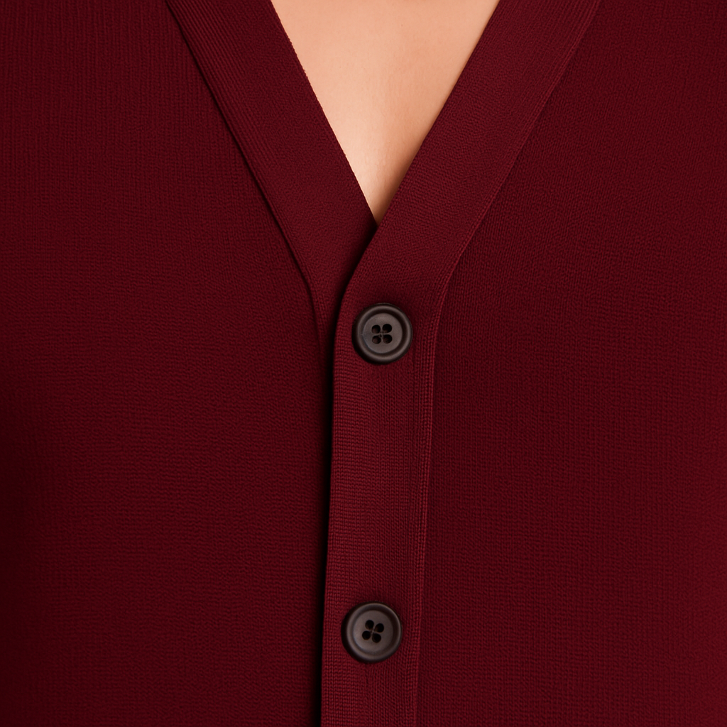 Bellivaro herre cardigan i bomuld – klassisk V-neck strik til hverdag og arbejde