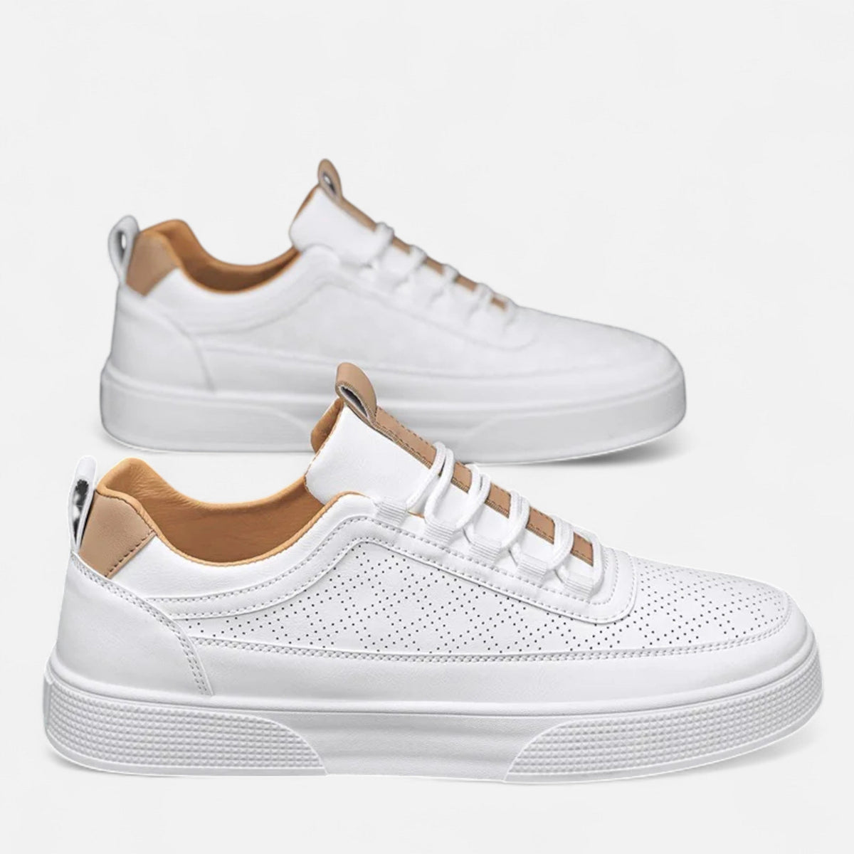 Ανδρικά sneakers - Κλαστικά παπούτσια casual σε λευκό