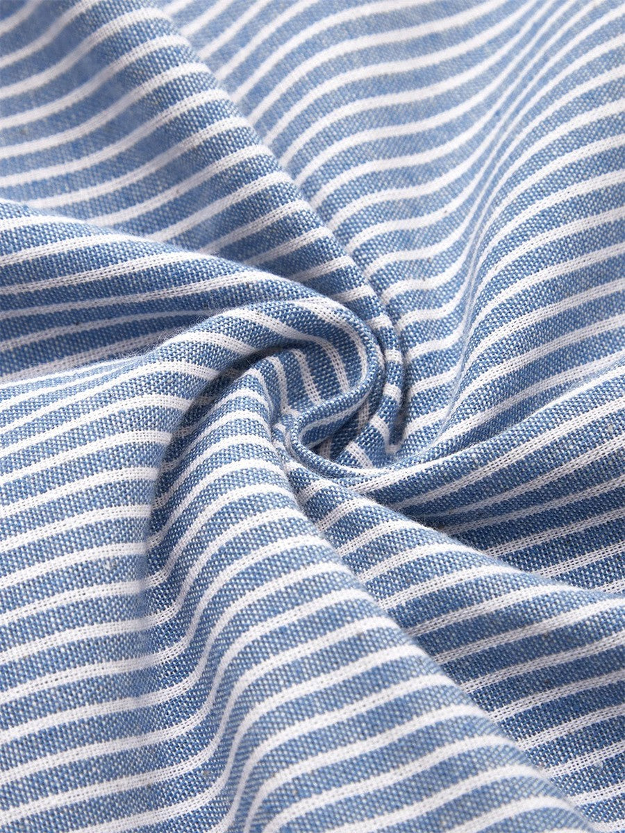 Robe midi rayée pour femmes avec manches 3/4 – Robe de tous les jours légère et confortable au design classique pour les journées d'été douces et les loisirs