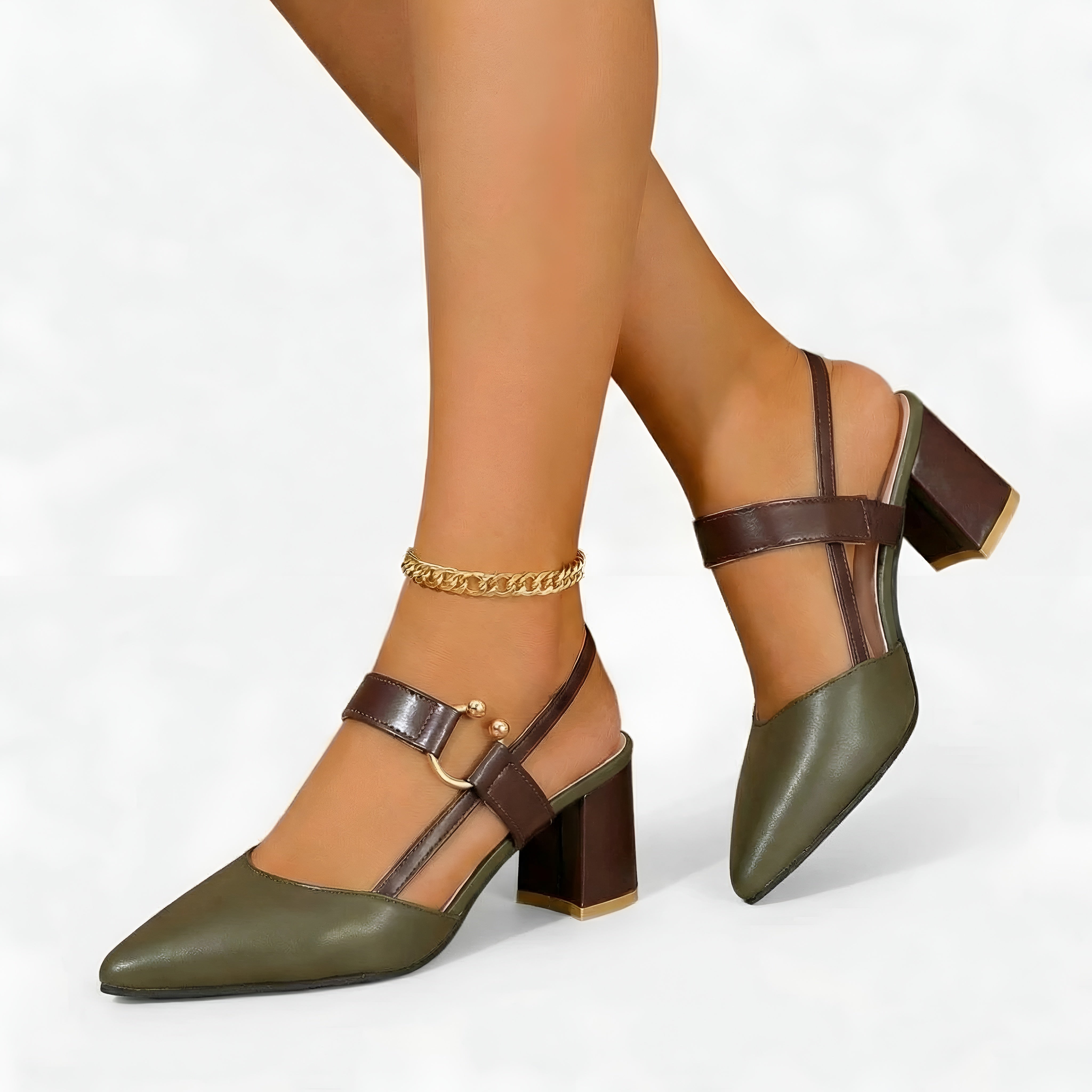 Dame stiletter med rem spids tå elegante højhælede sko klassiske pumps