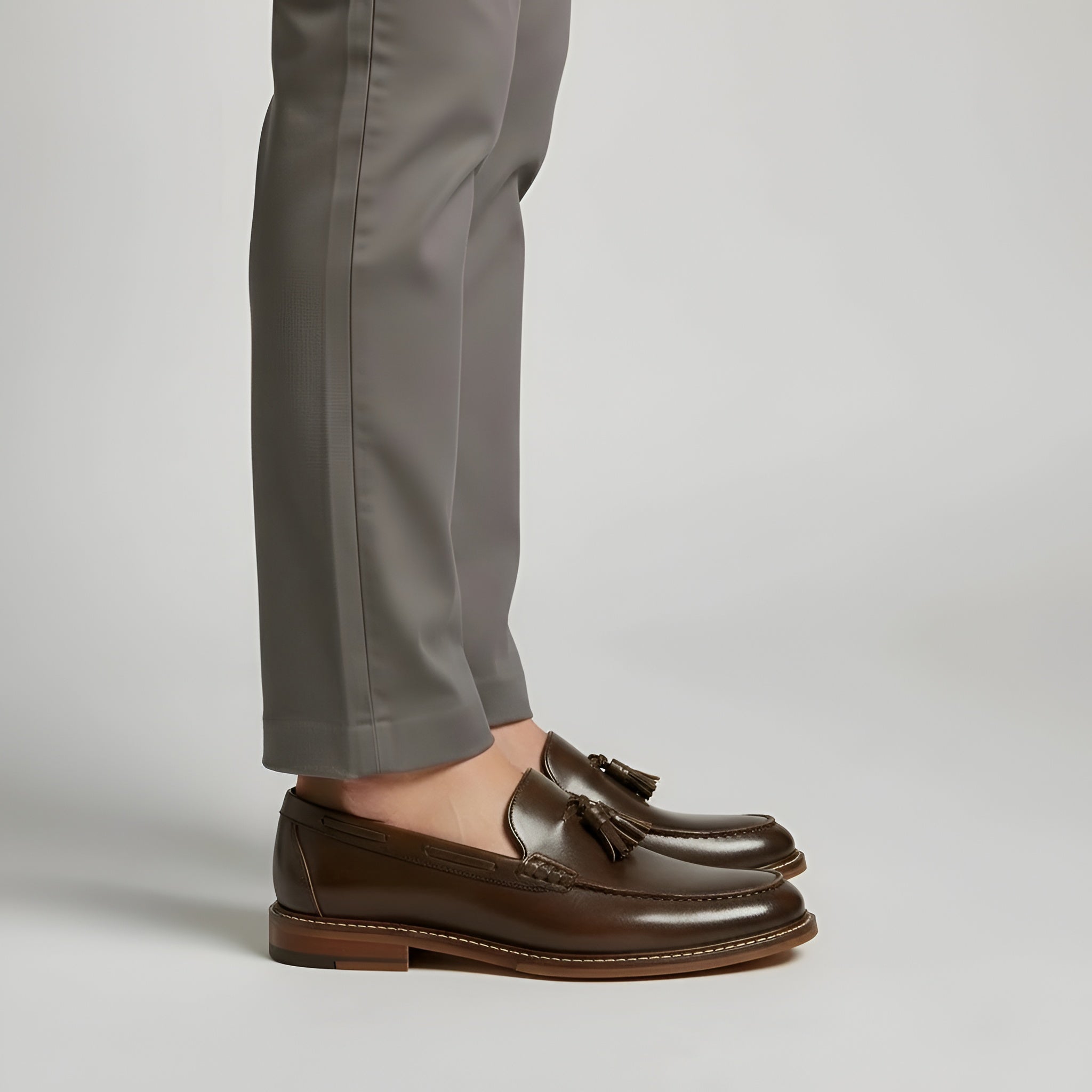 Herre loafers i læder med kvaster klassiske slip-on sko