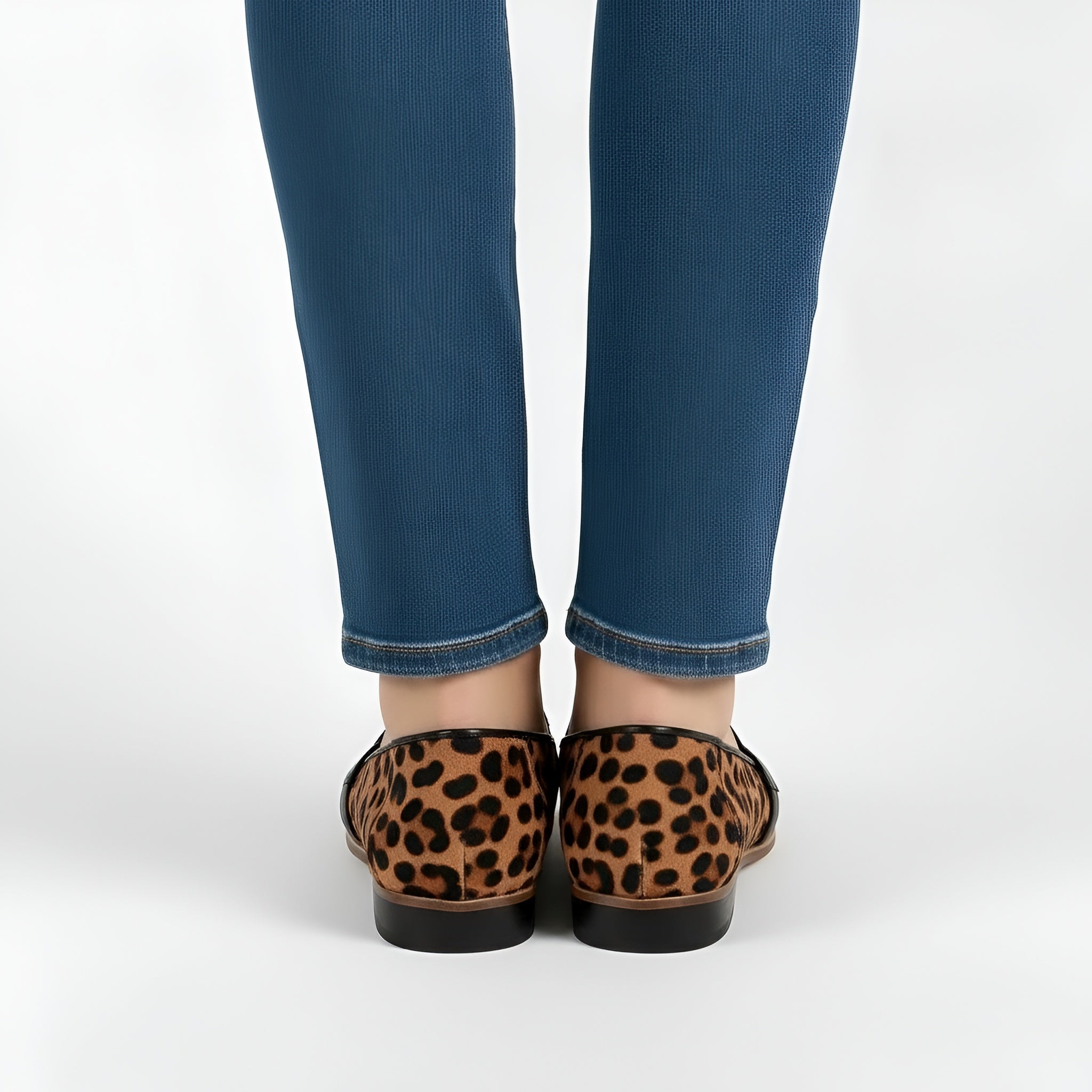 Dame loafers med leopardmønster slip-on sko flade komfortable hverdagssko