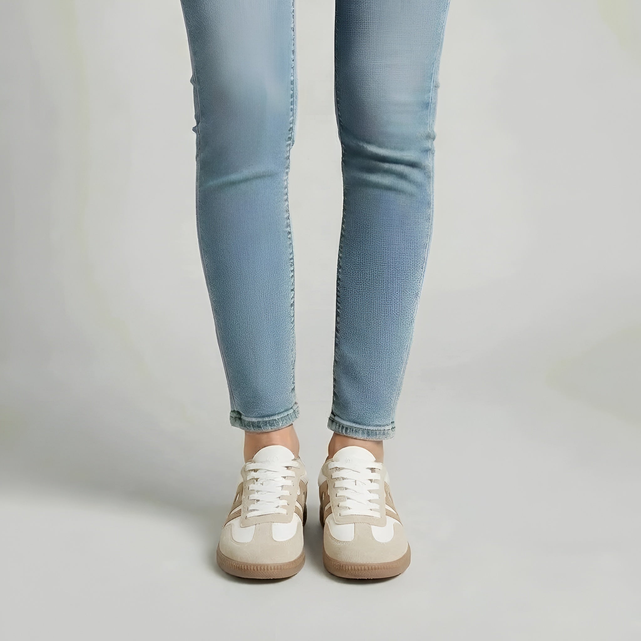 Dame sneakers casual sportssko med snøre komfort fritidssko til hverdagsbrug