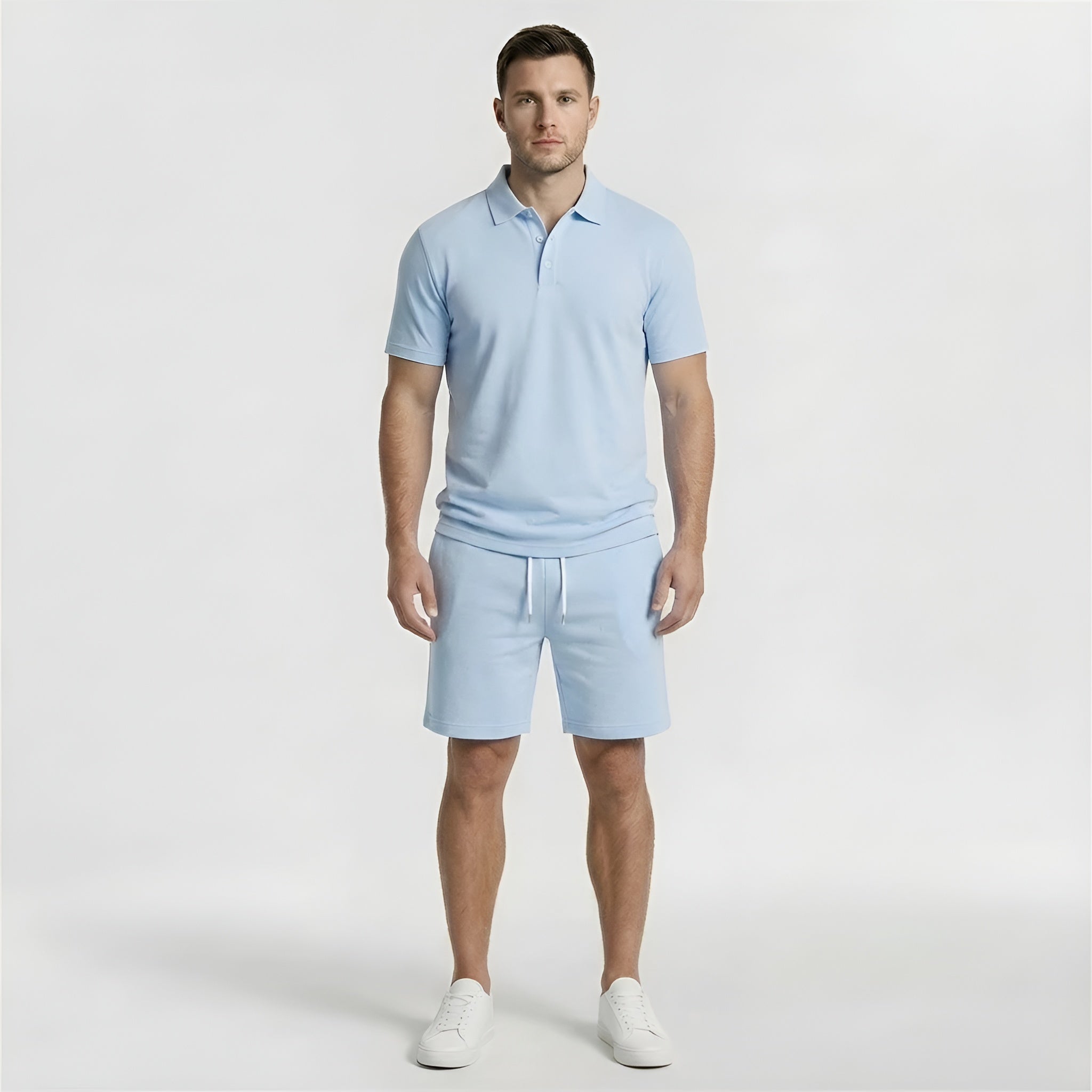 Ensemble Polo T-shirt et Short Homme Décontracté Deux-Pièces d'Été pour Sport et Loisirs