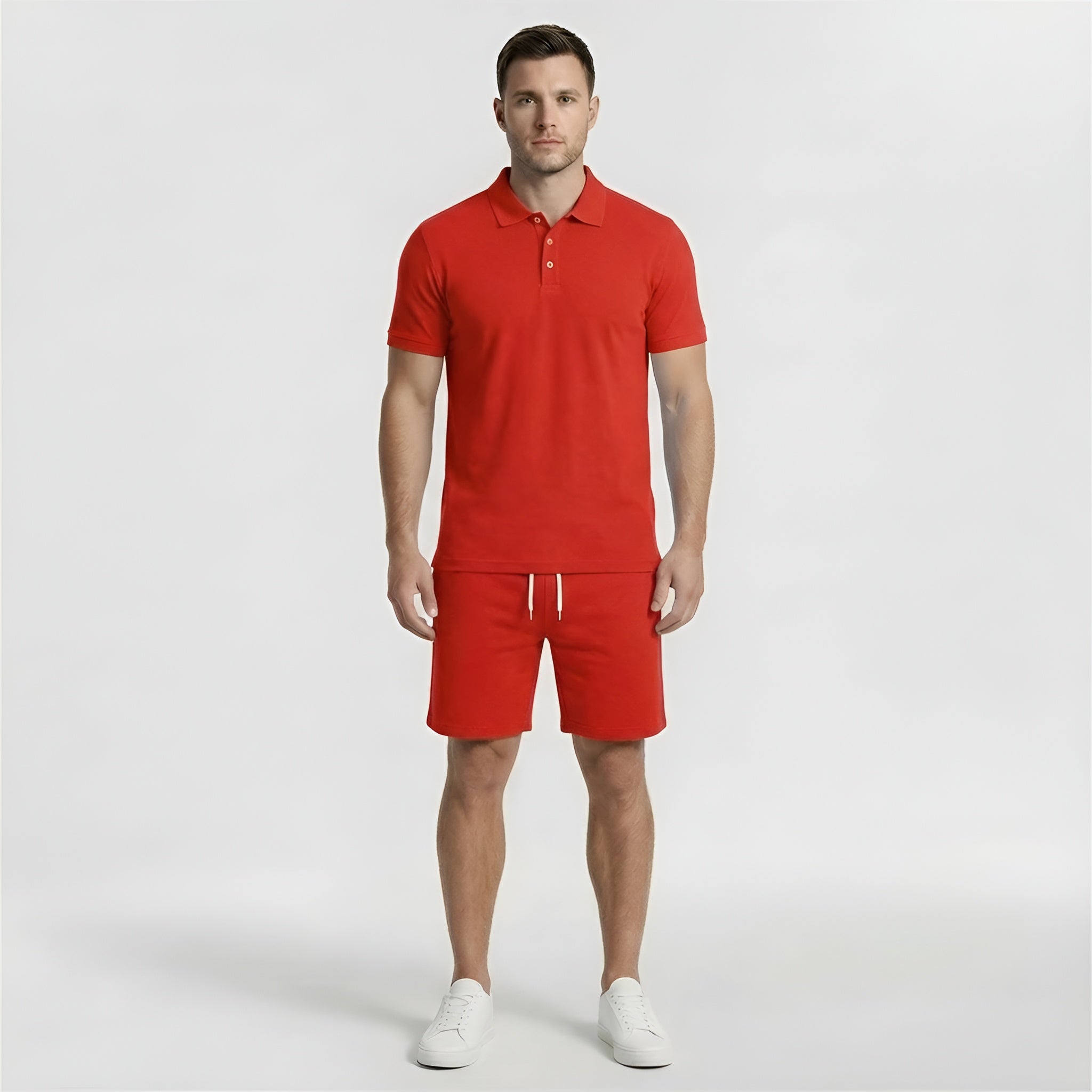 Ensemble Polo T-shirt et Short Homme Décontracté Deux-Pièces d'Été pour Sport et Loisirs