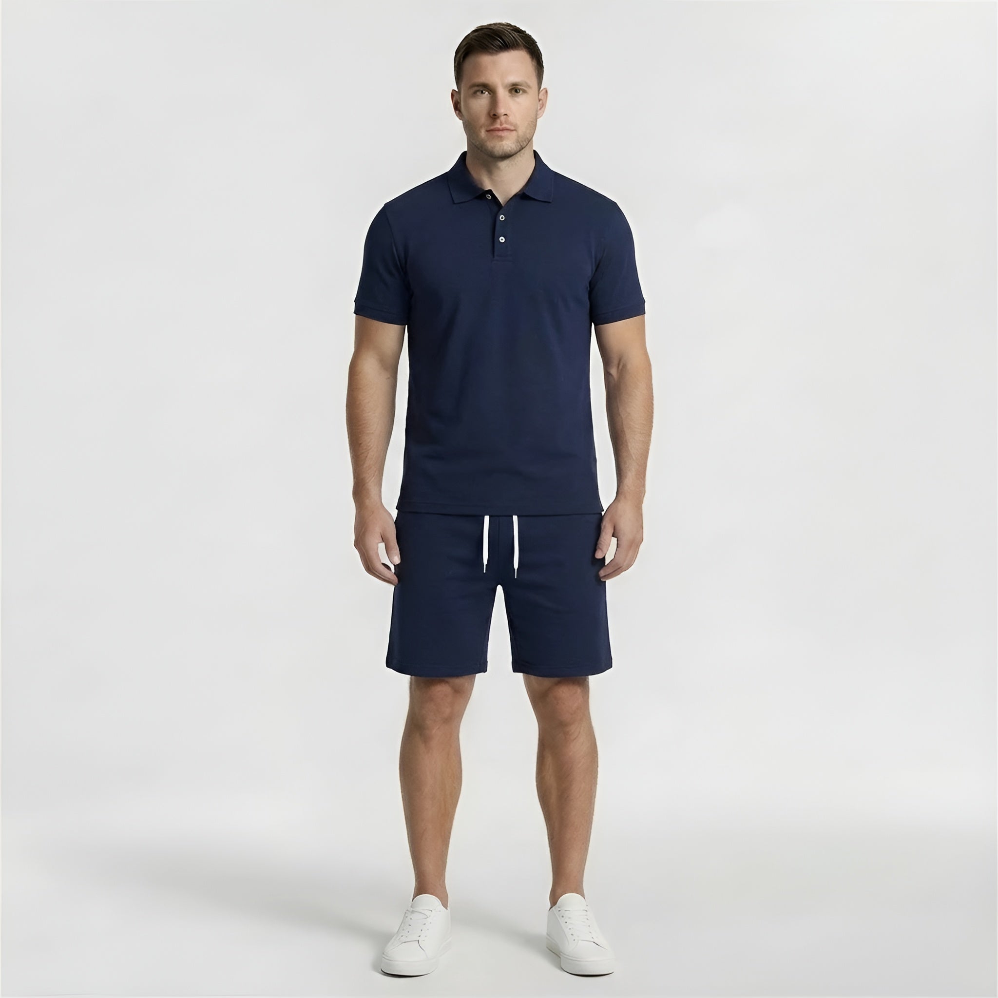 Ensemble Polo T-shirt et Short Homme Décontracté Deux-Pièces d'Été pour Sport et Loisirs