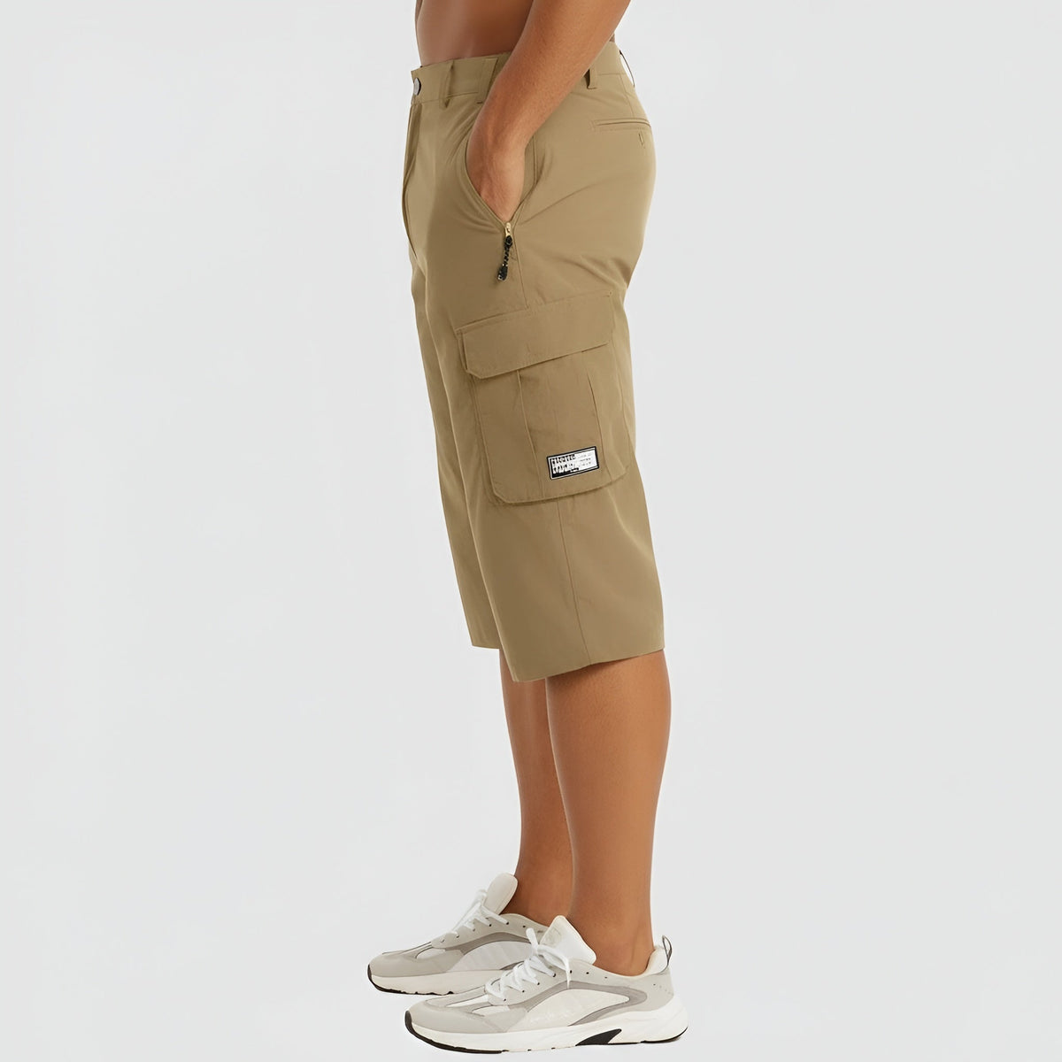 Short cargo pour homme en mélange de coton avec poches, pour les loisirs et les activités de plein air