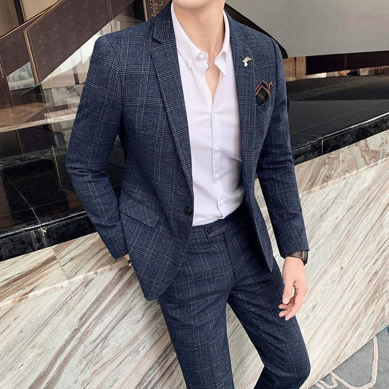 Bellivaro | Herre Slim Fit Jakkesæt med Stjernemønster – Elegant To-Del Sæt til Alle Anledninger