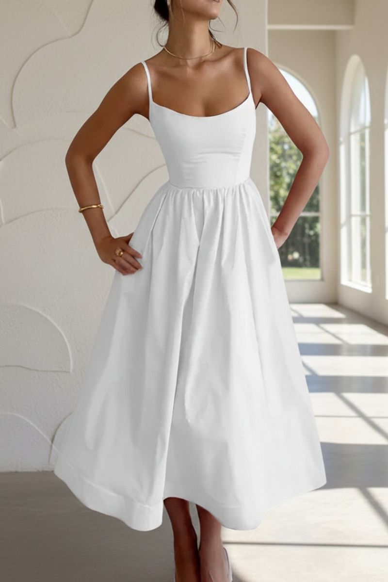Ærmeløs Midikjole til Fest og Sommer