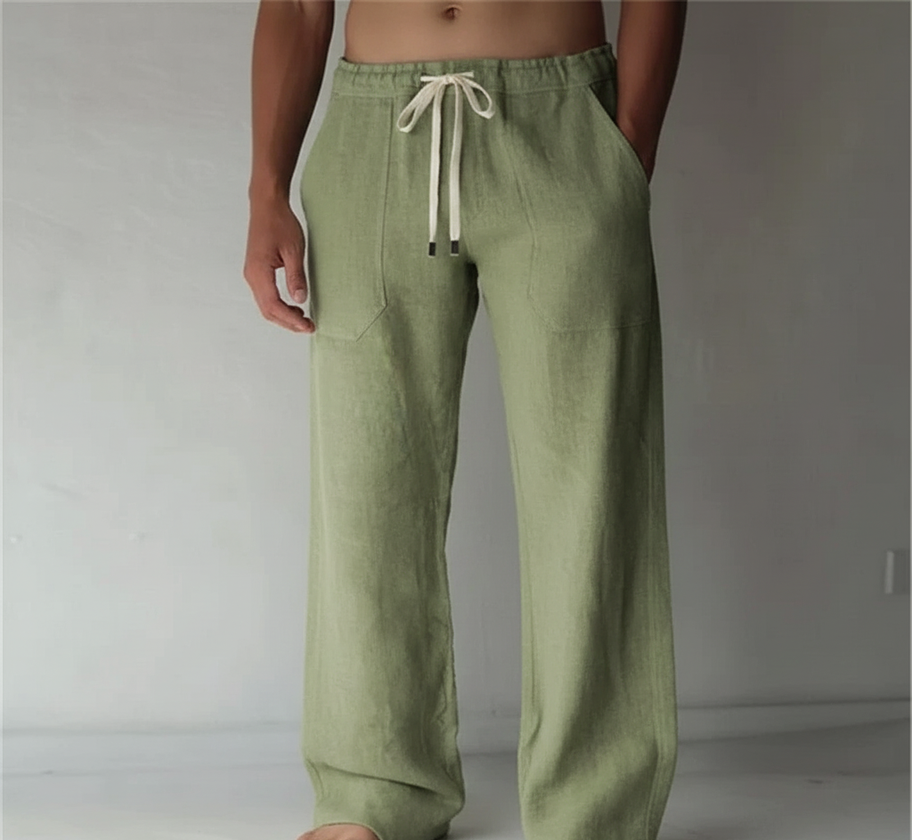 Bellivaro ανδρικό λινό παντελόνι με κορδόνι