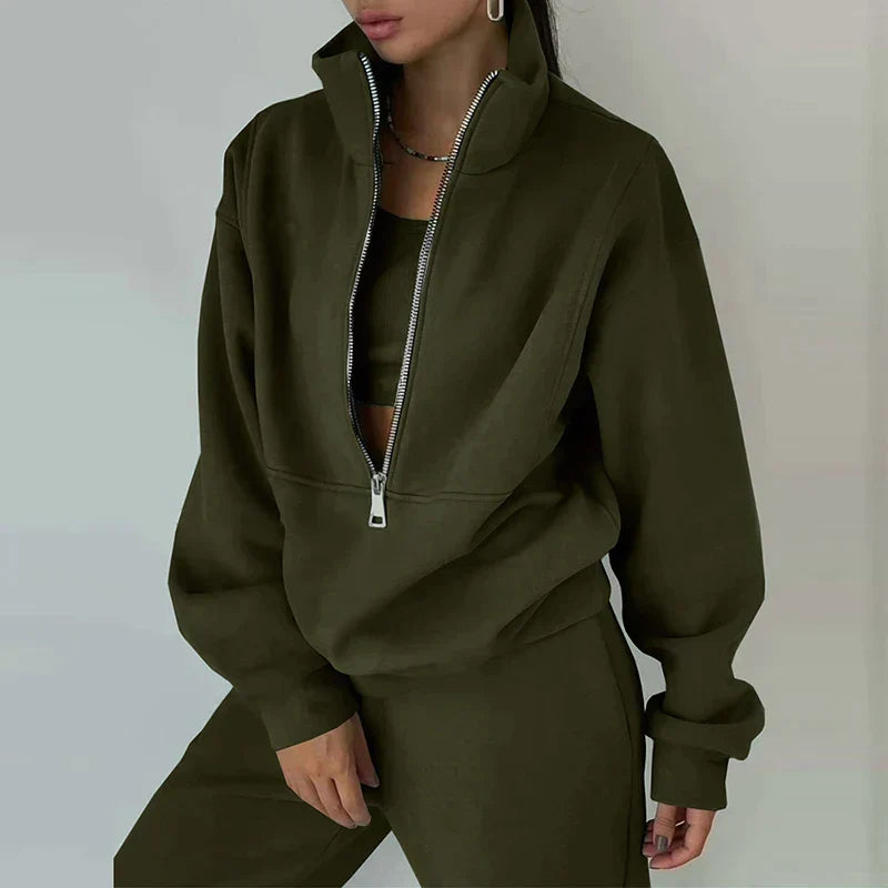 Harper | Todelt Cropped Tracksuit til Kvinder med Høj Talje