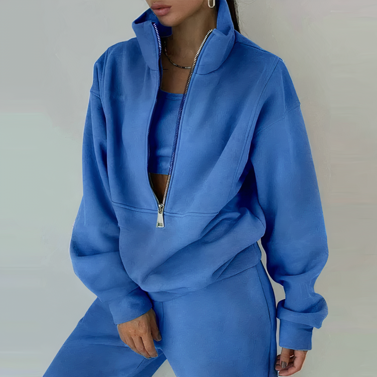 Harper | Todelt Cropped Tracksuit til Kvinder med Høj Talje