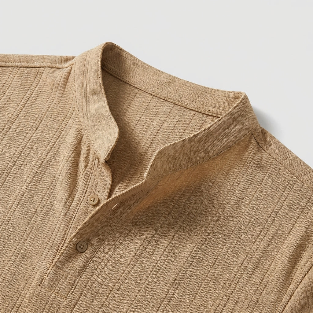 Avani Linen Popover Shirt in Linen with V-Neck