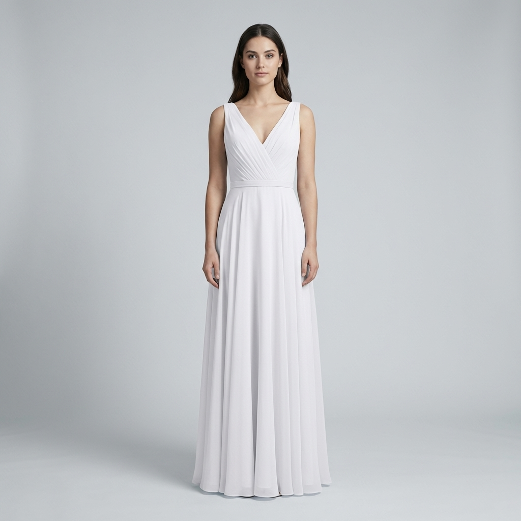 Vestido de festa elegante com decote em V
