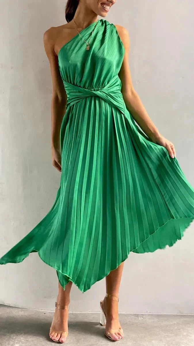 Audrine | One-Shoulder Midi Dress