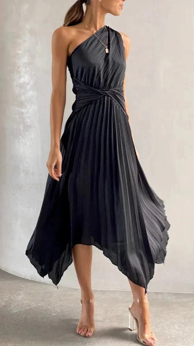 Audrine | One-Shoulder Midi Dress