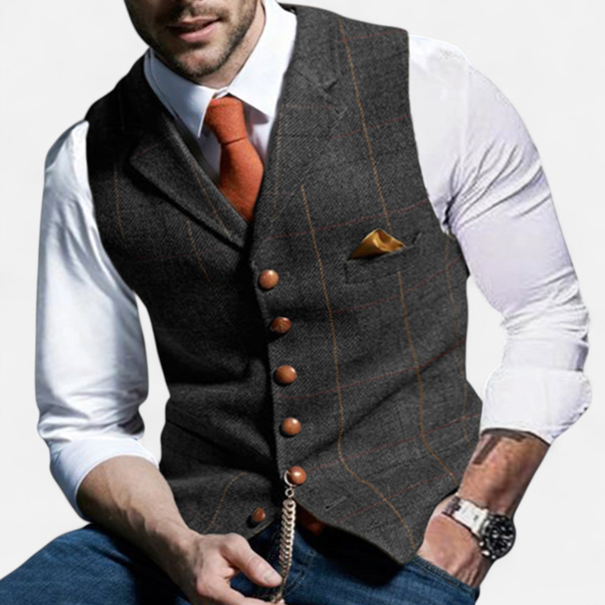 Eliaro Moda – Chaleco vintage para hombre con corte clásico