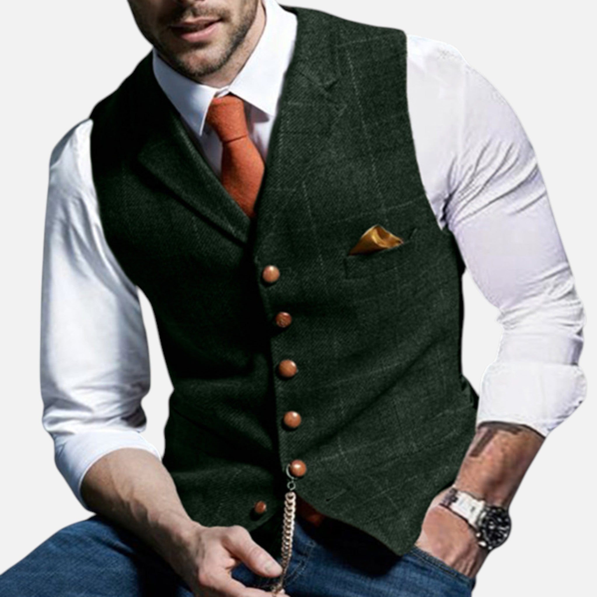 Eliaro Moda – Chaleco vintage para hombre con corte clásico