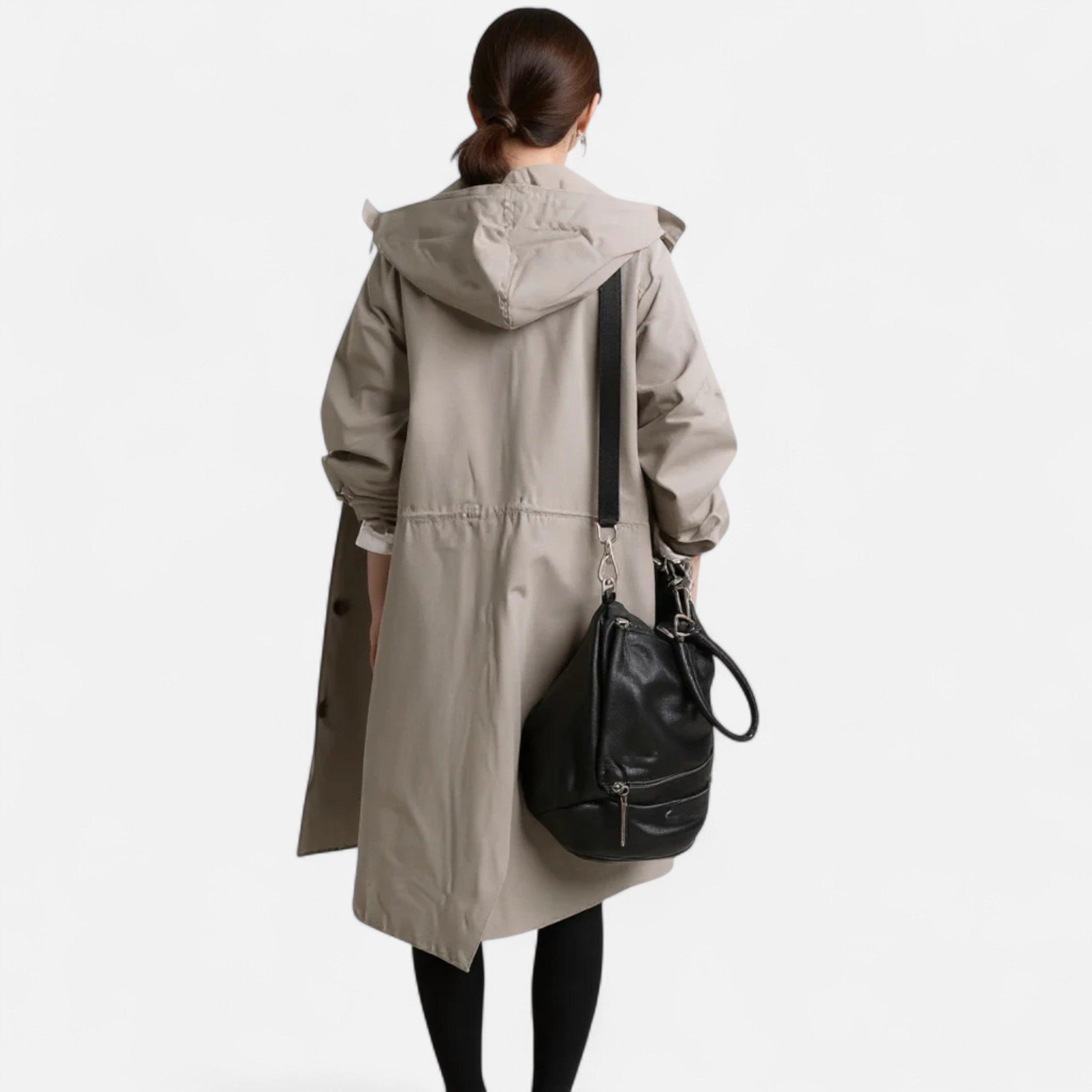 Αδιάβροχο διαχρονικό trench coat με κουκούλα για γυναίκες