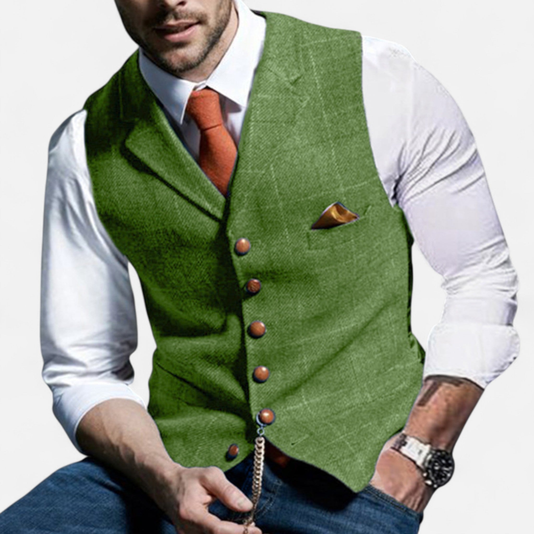 Vintage vest for men with classic cut