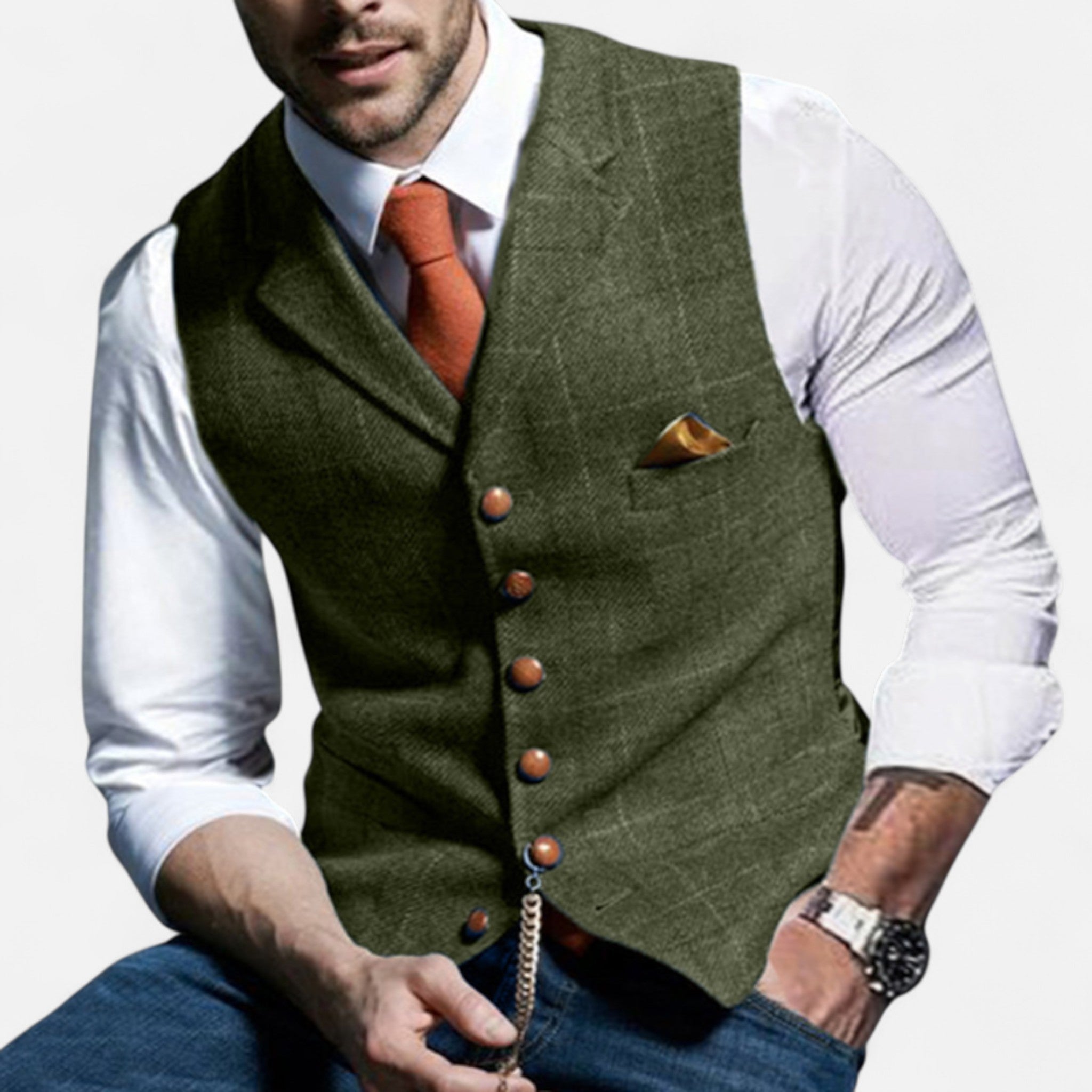 Vintage vest for men with classic cut