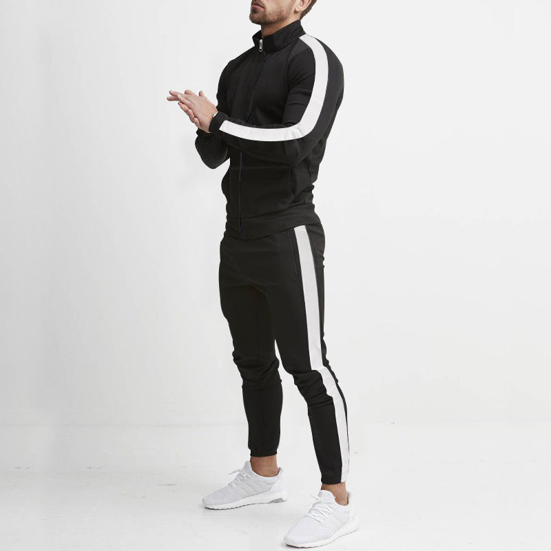 Jasper | Todelt Tracksuit til Mænd med Zip-Up Jakke og Striber
