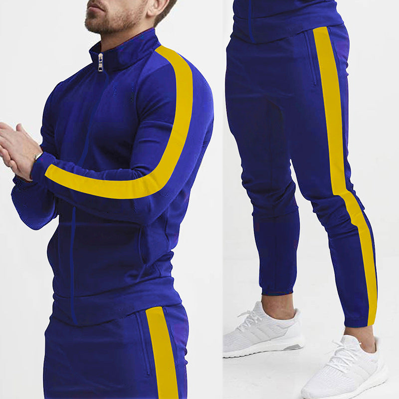 Jasper | Todelt Tracksuit til Mænd med Zip-Up Jakke og Striber