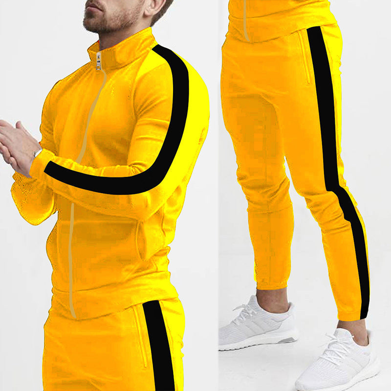 Jasper | Todelt Tracksuit til Mænd med Zip-Up Jakke og Striber