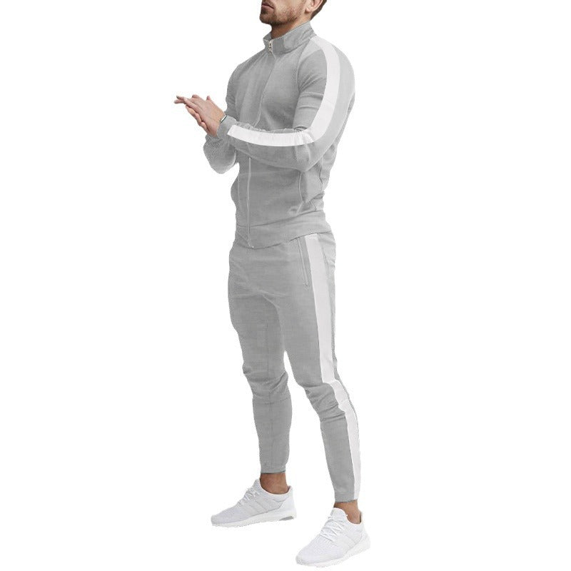 Jasper | Todelt Tracksuit til Mænd med Zip-Up Jakke og Striber