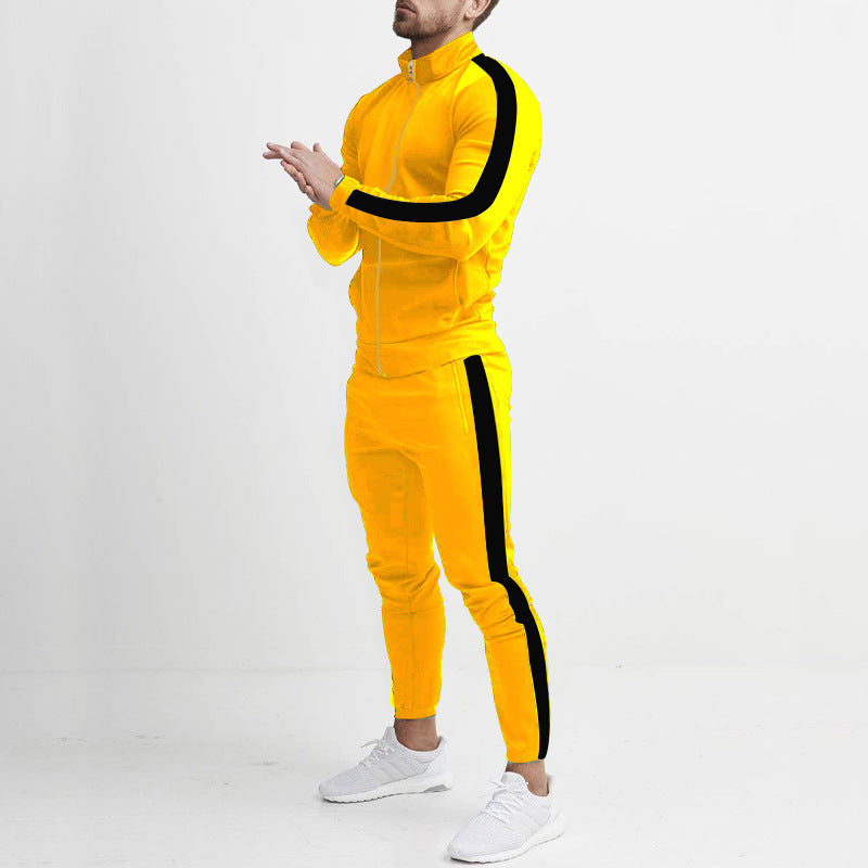 Jasper | Todelt Tracksuit til Mænd med Zip-Up Jakke og Striber