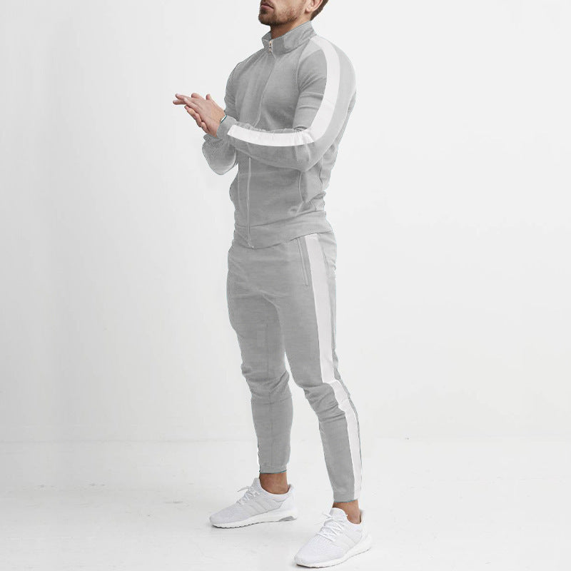 Jasper | Todelt Tracksuit til Mænd med Zip-Up Jakke og Striber