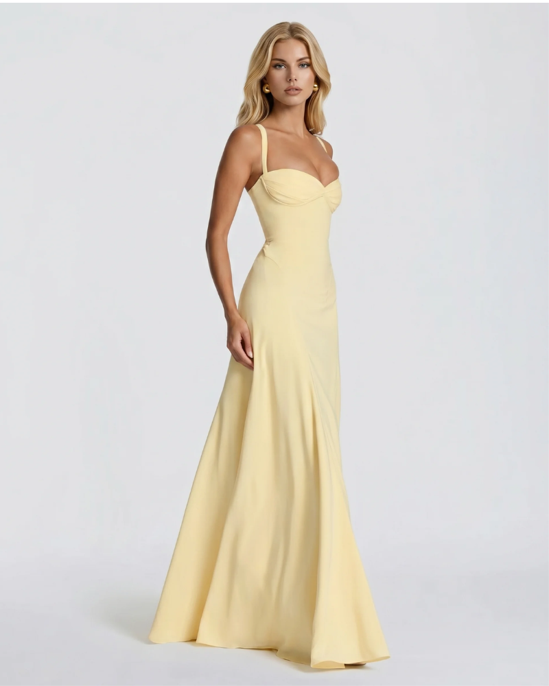 Ava Corset Maxi Dress - Yellow