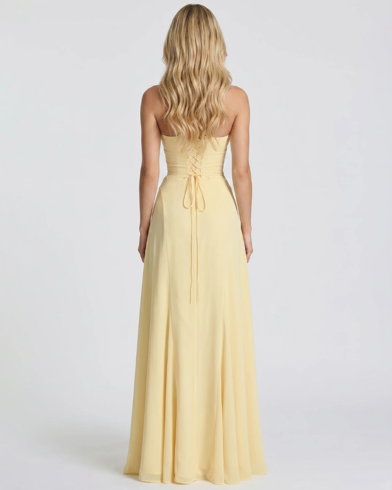 Ava Corset Maxi Dress - Yellow