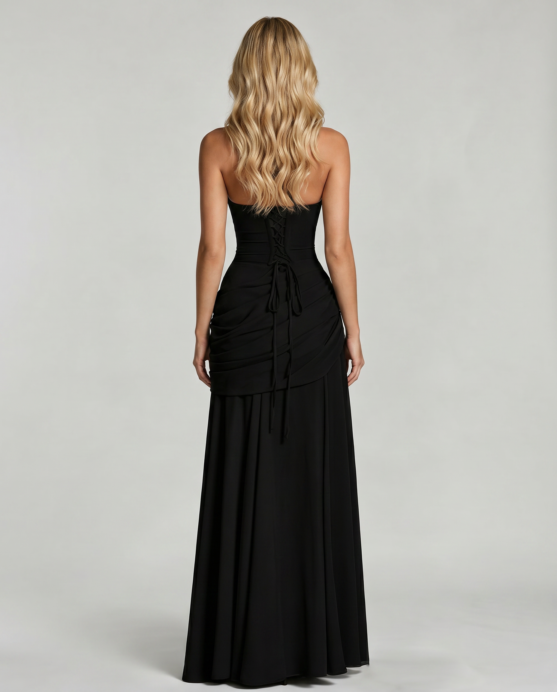 Charlotte Ruched Maxi Dress - Black