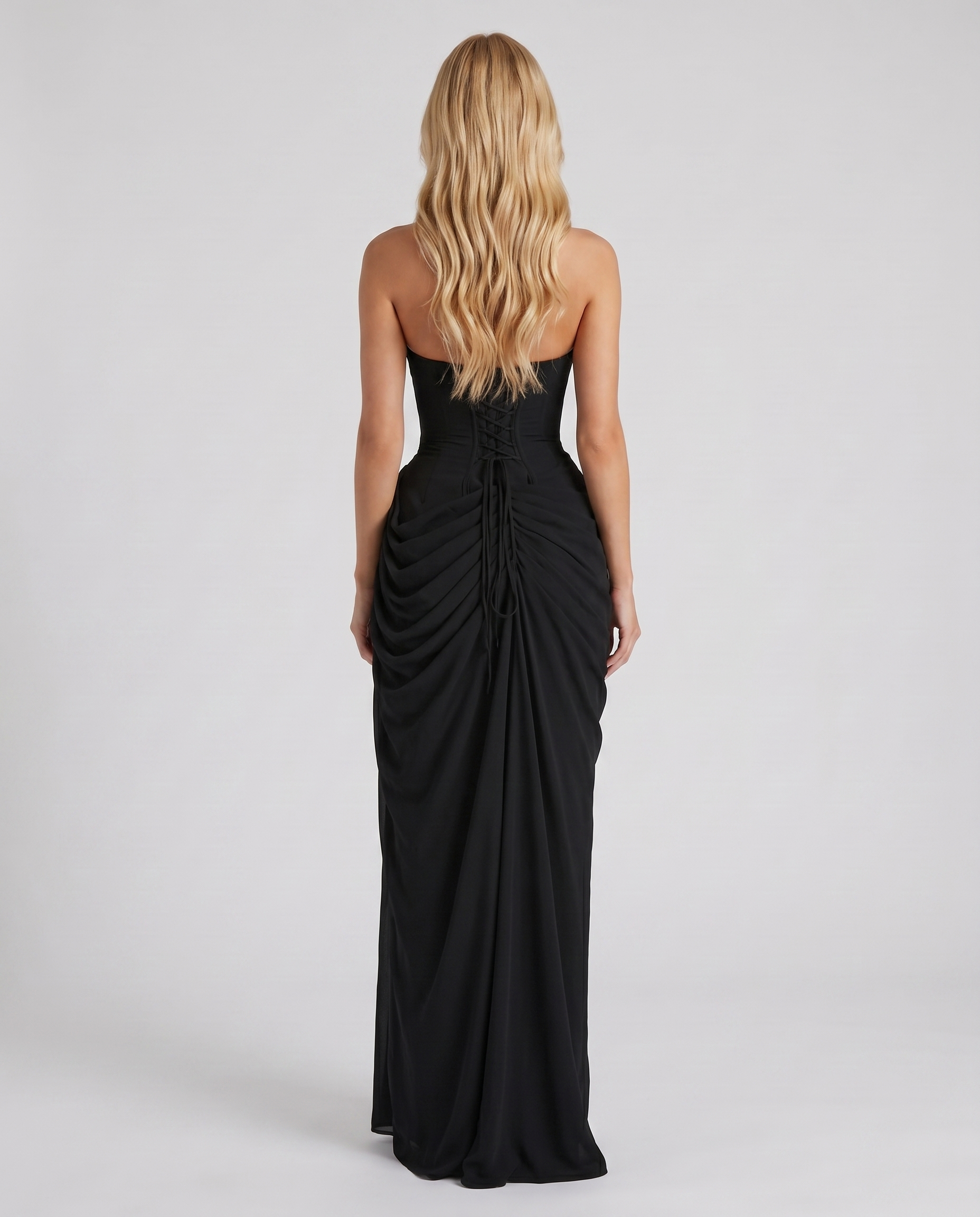 Cyrana Ruched Maxi Dress - Black
