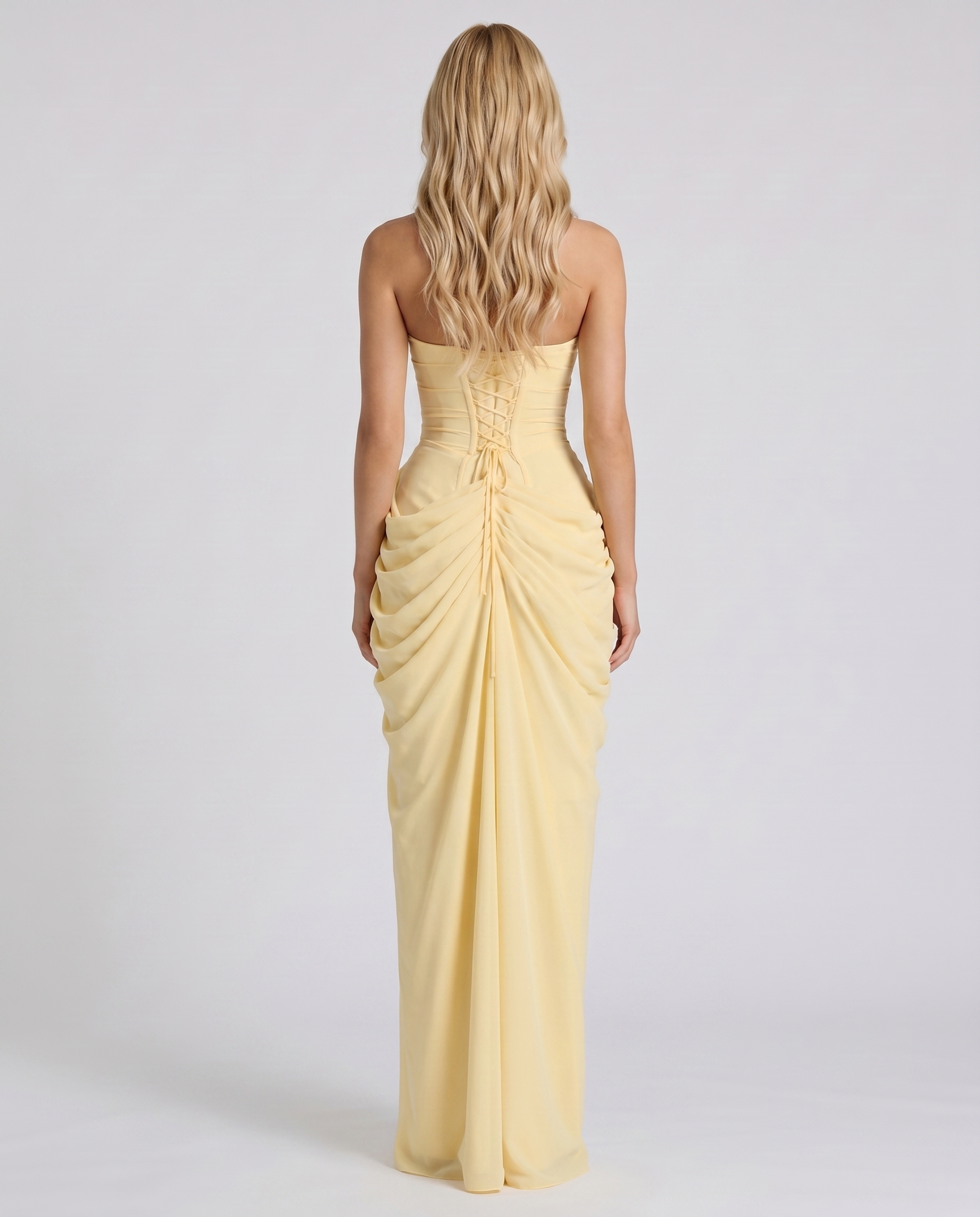 Cyrana Ruched Maxi Dress - Yellow