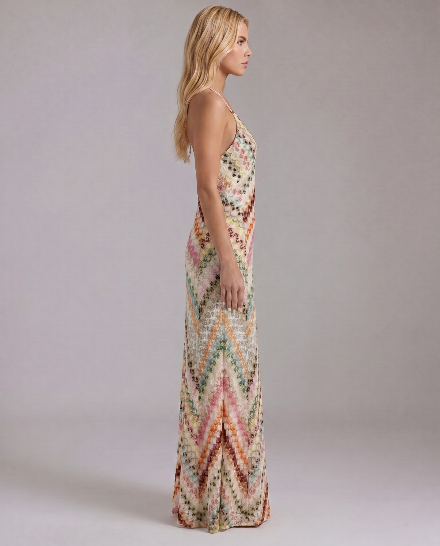 Phoebe Boho Crochet Maxi Dress - Multicolor