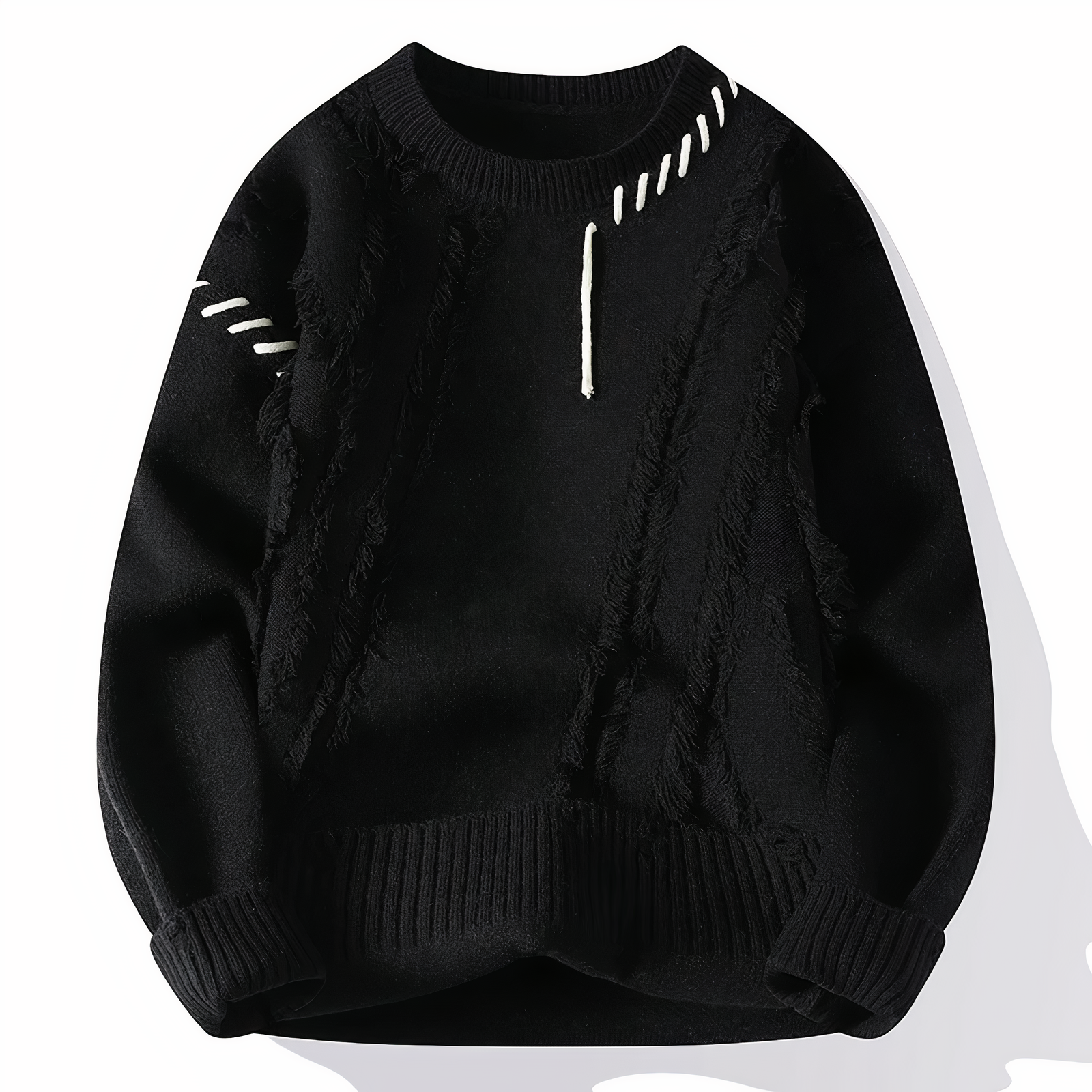 Bellivaro | Herre Limited Edition Patchwork Striktrøje | Moderne Tekstureret Pullover