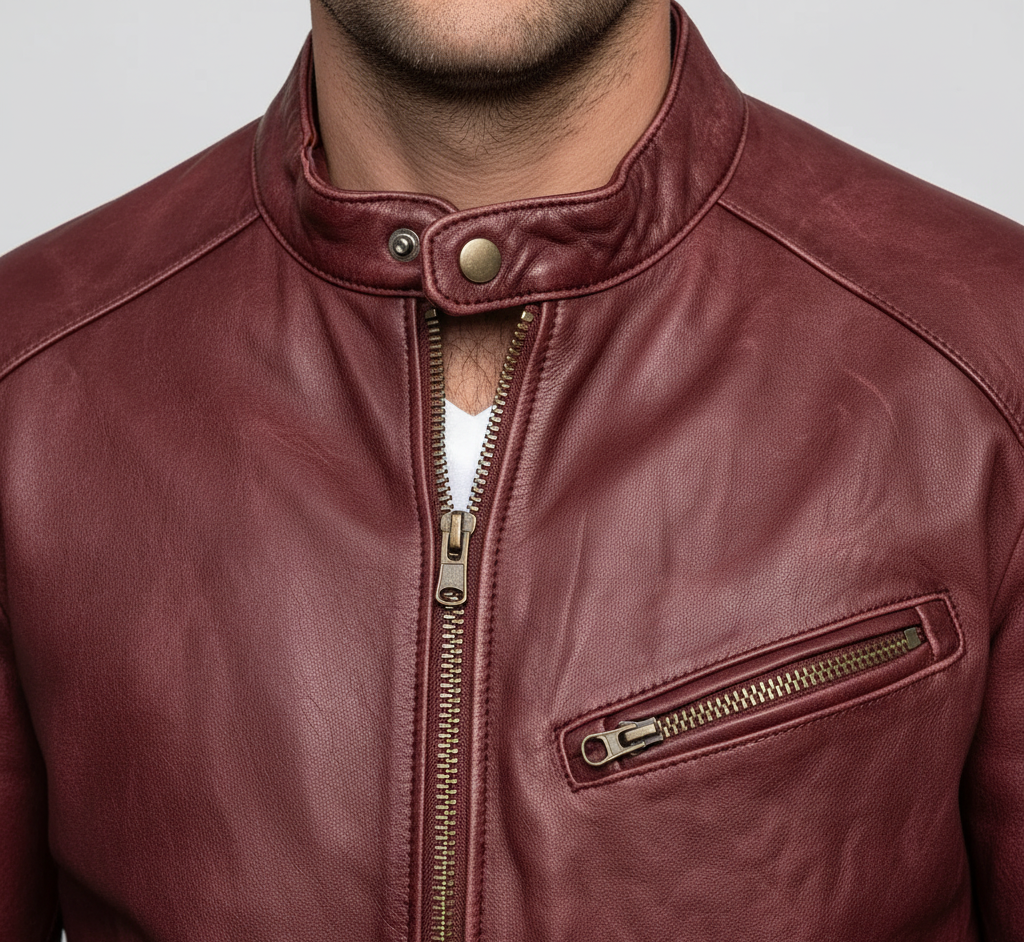 Bellivaro ανδρικό δερμάτινο μπουφάν από γνήσιο δέρμα με κλείσιμο με φερμουάρ