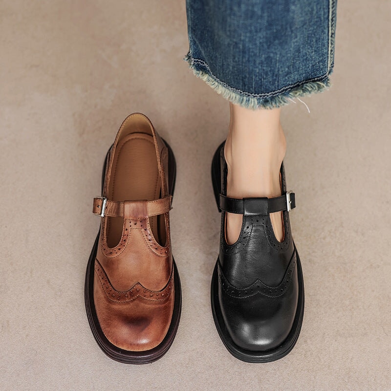 Elegantní Mary Janes z kůže