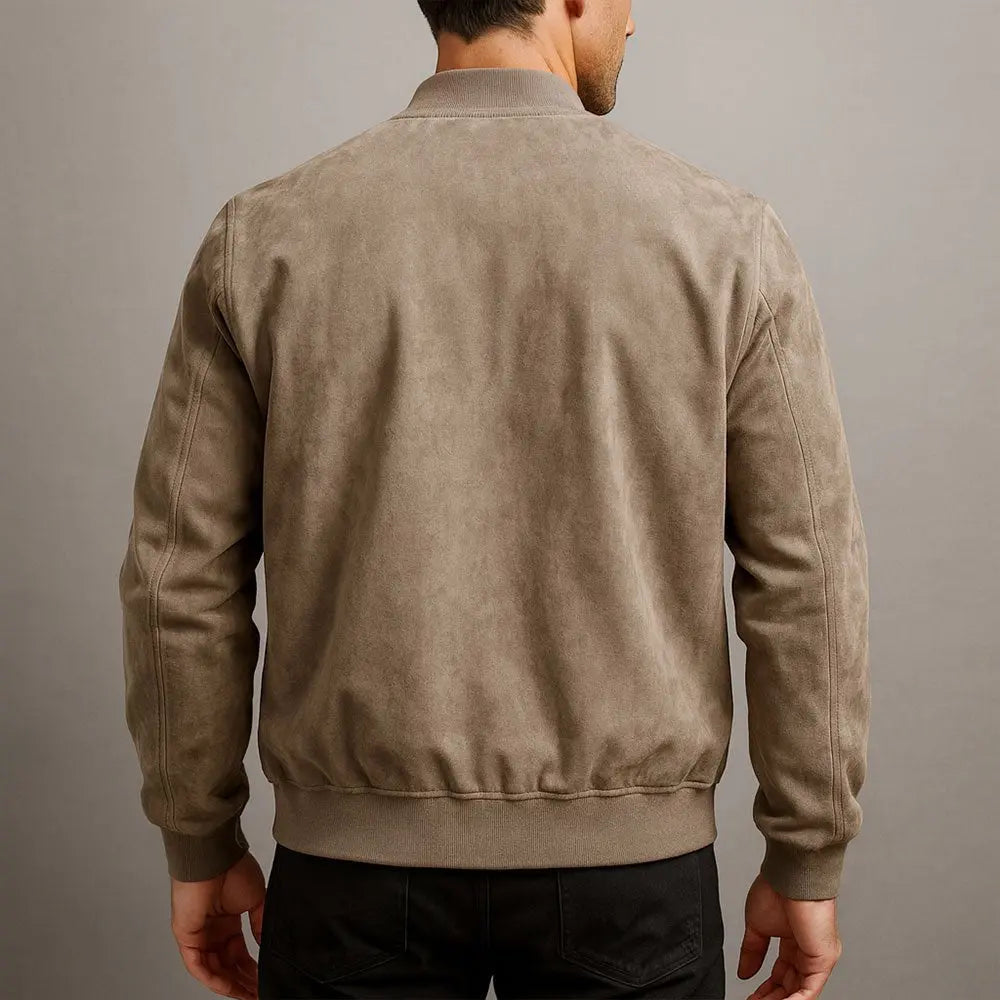Herre Ruskindsbomberjakke – Minimalistisk Urban Stil