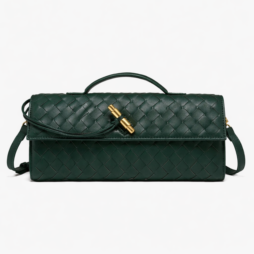 Flettet Clutch Taske med Skulderrem – Elegant Aftentaske