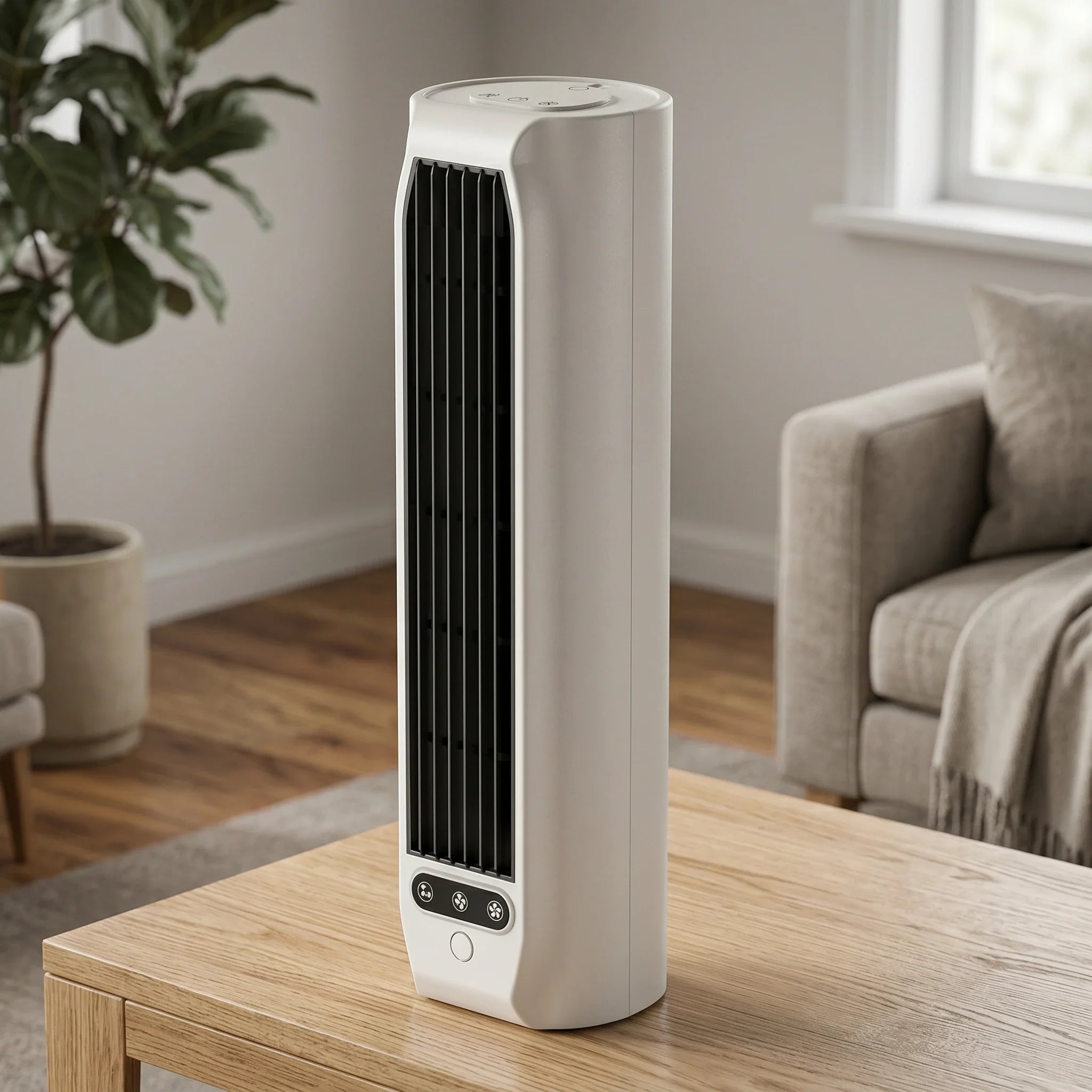 Bærbar Bladløs Tårnventilator med Flere Hastigheder