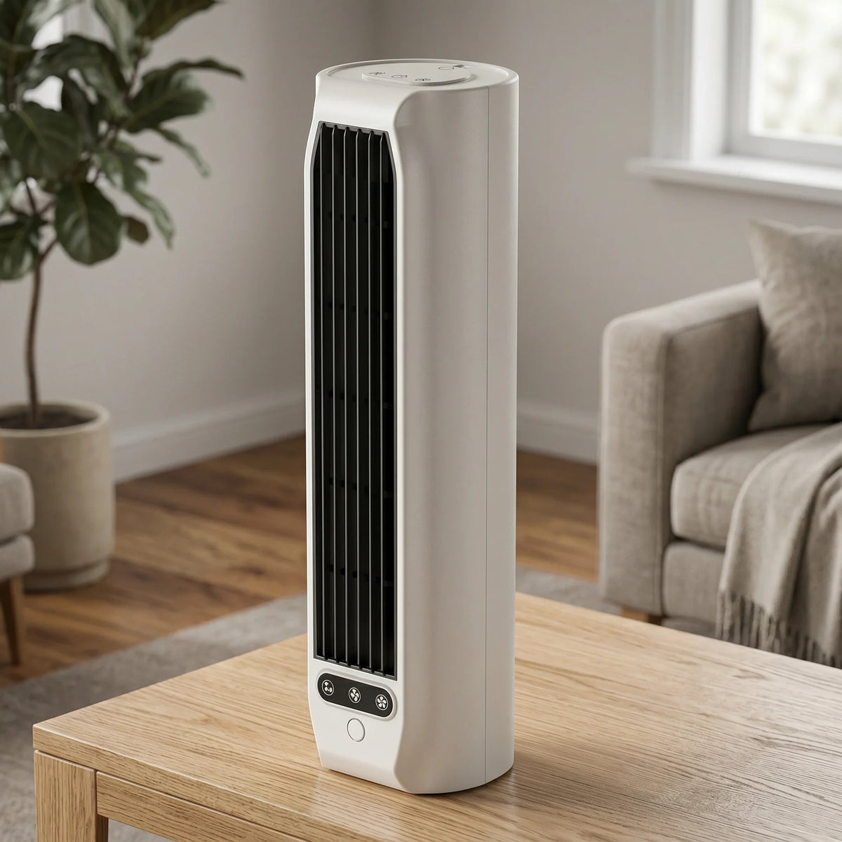 Bærbar Bladløs Tårnventilator med Flere Hastigheder